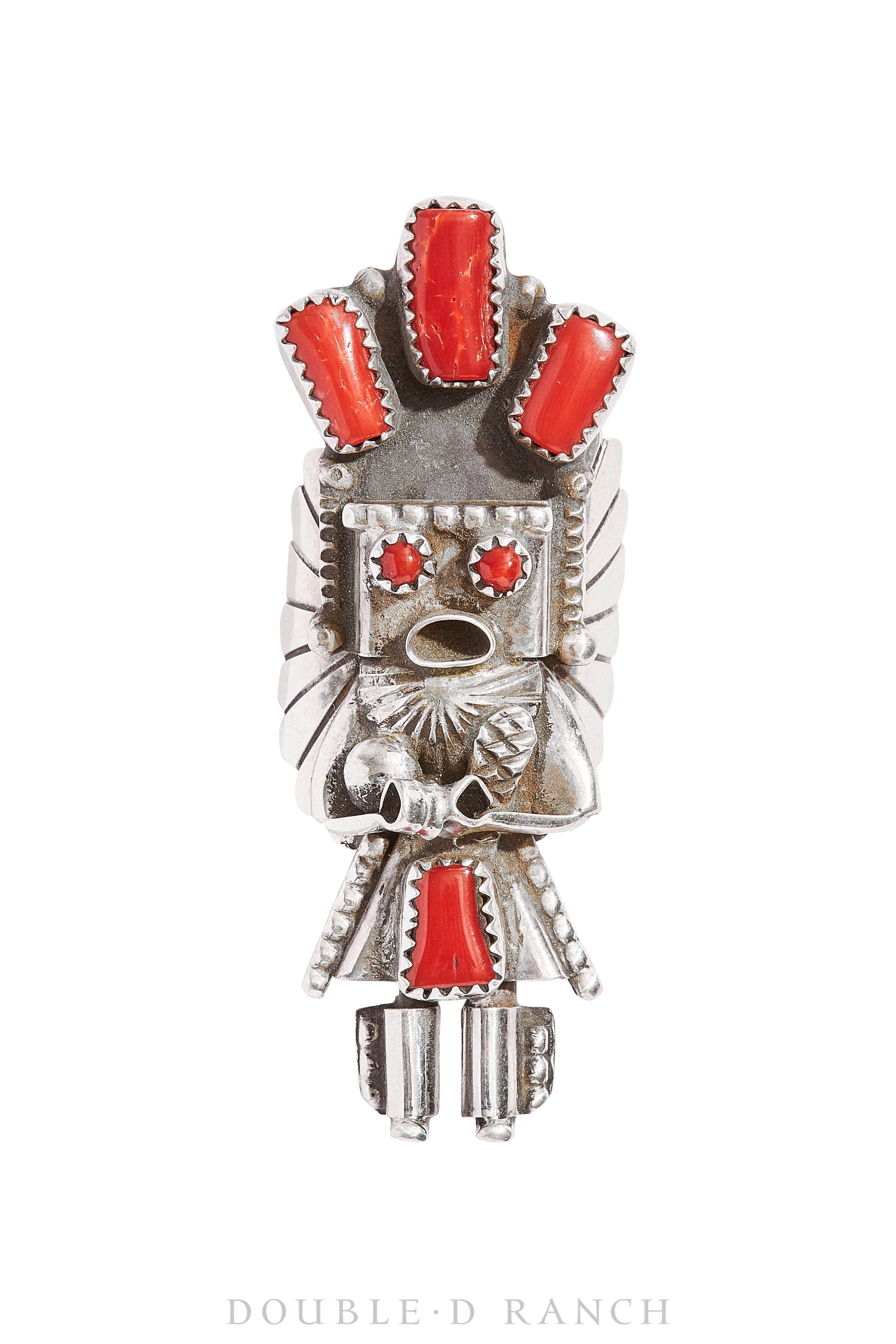 Ring, Novelty, Coral, Kachina, Hallmark, Vintage, 1030