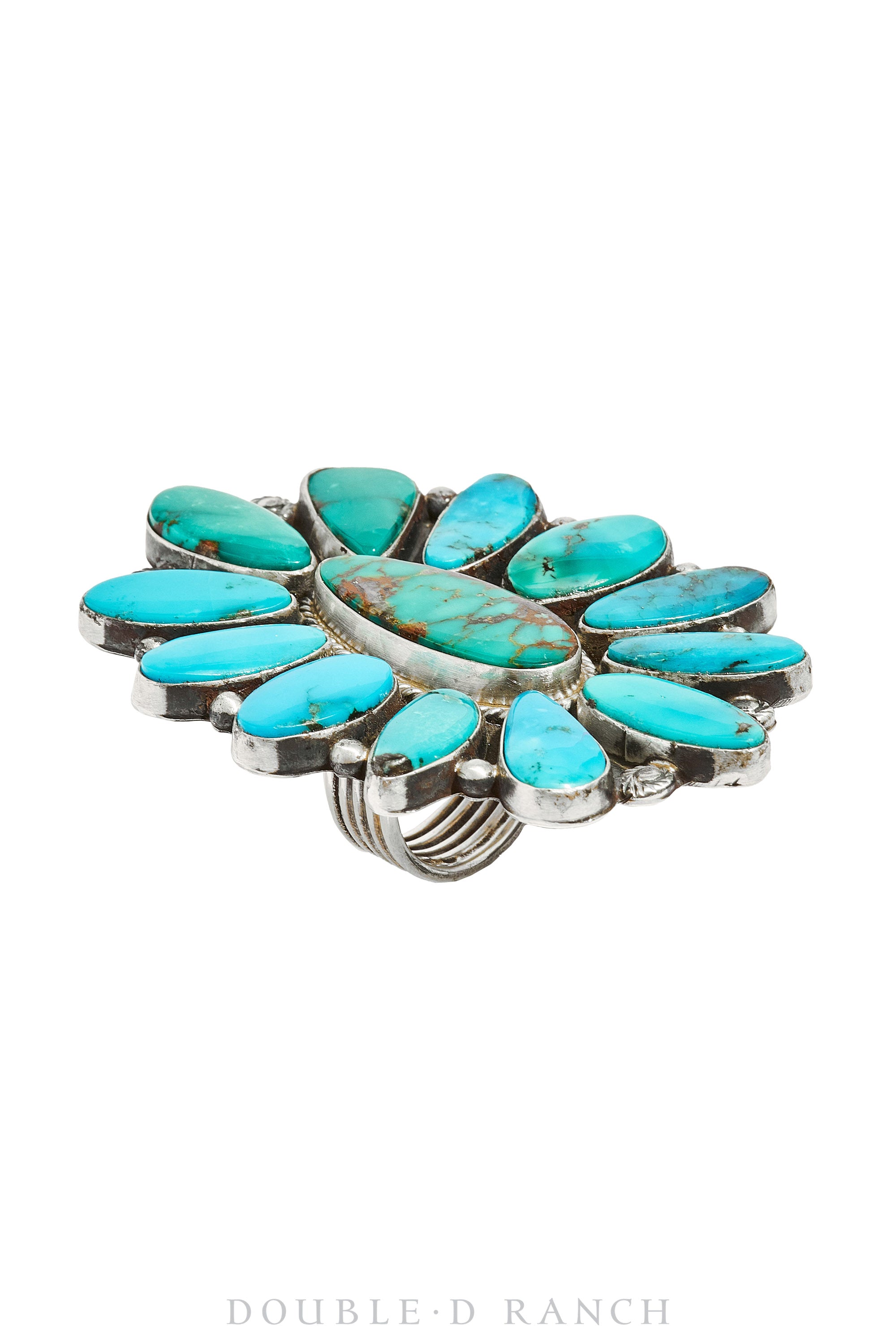 Ring, Cluster, Turquoise, Hallmark, Contemporary, 1071