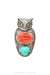 Ring, Brecken Geiman, Novelty,  Turquoise & Orange Spiny Oyster, Protector Owl, Custom for Double D Ranch, Hallmark, Contemporary, 1157B